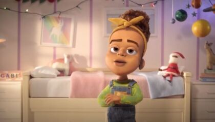 They feature stop-motion animation, with a nod to children’s letters to Santa.